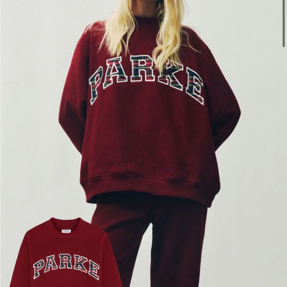 PARKE Holiday Varsity Mockneck Fleece L/XL SOLD OUT 12/9 Seasons Greetings Drop